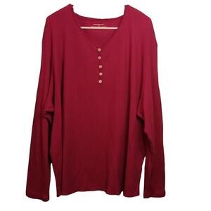 Gently used Bit and Bridle Magenta/Raspberry Waffle Weave Henley 3X